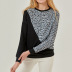 casual round neck contrast stitching leopard print sweater  NSGE38894