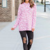 new casual printing round neck split long-sleeved hooded sweater  NSGE38895