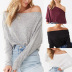 casual solid color strapless T-shirt NSGE38896