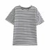 round neck loose striped short-sleeved T-shirt NSAM43289
