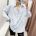 fashion loose lapel plaid shirt  NSAM43298