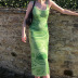 whirlpool pattern knitted hollow tie-dye dress NSFD43306