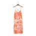 spring orange tie-dye printing dress NSAM43368