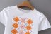 blue and orange plaid short T-shirt  NSAM43382