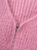 Suéter de color liso de manga corta con cuello en V y cremallera NSAM43383