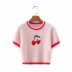 Cherry Pink Short-Sleeved Knitted Sweater NSAM43384