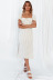 square neck short-sleeved printed skirt NSYD43435