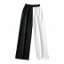 pantalones de cintura elástica con costuras en contraste de moda NSHS43504
