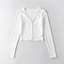 solid color embroidered cardigan  NSHS43521