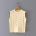 Round neck slim knitted vest NSHS43530