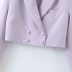 Solid color lapel short jacket NSHS43541