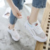 Hollow net breathable white flat sport shoes NSNL43549