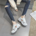 Mesh gray flat-bottomed running shoes NSNL43551