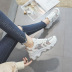 Mesh gray flat-bottomed running shoes NSNL43551
