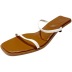 Square toe double strap flat sandals NSCA43582