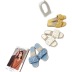 Chain decor square toe flat-heeled slippers NSCA43590