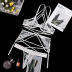 Lace hollow halter neck multi sling lingerie two-piece set NSWY43645