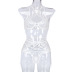 Lace hollow halter neck multi sling lingerie two-piece set NSWY43645