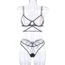 Mesh hollow translucent lingerie two-piece set NSWY43661