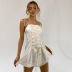 Solid Color Lace Up A Line Slip Dress NSHLJ43675