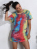 graffiti long T-shirt dress  NSGHY43746