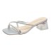 Crystal decor cross straps square mid-heel slippers NSPE43780