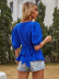solid color round neck ruffled blouse  NSGHY43792