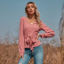 Round Neck Loose Long Sleeve Top NSGHY43795