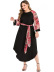 Large size color contrast stitching long-sleeved dress  NSGHY43797