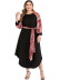 Large size color contrast stitching long-sleeved dress  NSGHY43797