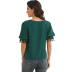 splicing solid color pullover round neck top  NSGHY43802