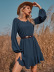 new autumn round neck long-sleeved ruffled dress NSGHY43811