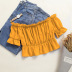 Fashion Solid Color Elastic Short T-shirt  NSGHY43824