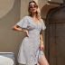 V-neck high waist summer print fashion dress NSGE43827