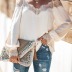 Lace stitching chiffon long-sleeved shirt NSAXE43923