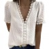 lace jacquard short-sleeved casual shirt  NSAXE43924