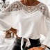 solid color long-sleeved lace shirt NSAXE43939