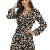 autumn and winter long-sleeved printed elastic waist dress NSAXE43945