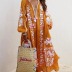 Nuevo vestido estampado de manga larga con cuello de pico NSAXE43959