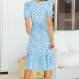 spring new style short-sleeved printing dress NSAXE43960
