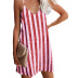 Sleeveless Casual Striped Casual Dress NSLZ43963