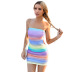 summer new style halter rainbow dress NSWX43976