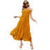 Summer pleated halter dress NSDF43985