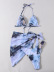 marble pattern ink printing split three-piece bikini  NSHL43995