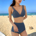 solid color split bikini swimsuit  NSHL44015