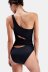 solid color one-shoulder sexy one-piece swimwear  NSHL44035