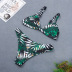 leaf print high waist split bikini  NSHL44040
