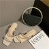 rhinestone square head sequins high-heeled slippers NSHU44060