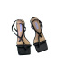 Cross belted buckle high heel thong sandals NSHU44099