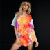 gradient color printing short-sleeved loose T-shirt NSGHY44135